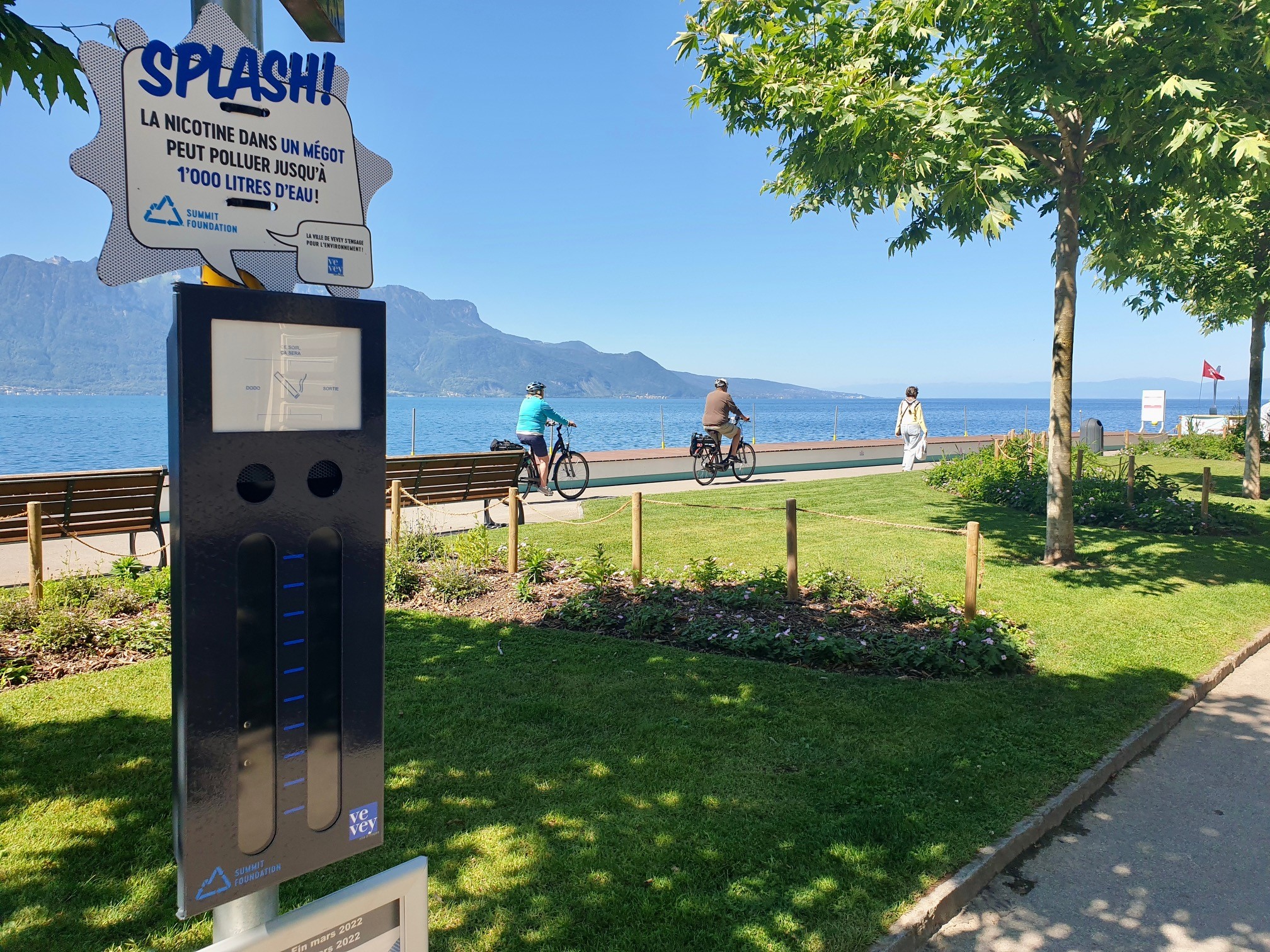 Vevey installe 45 nouveaux cendriers ludiques le long de ses chemins piétonniers